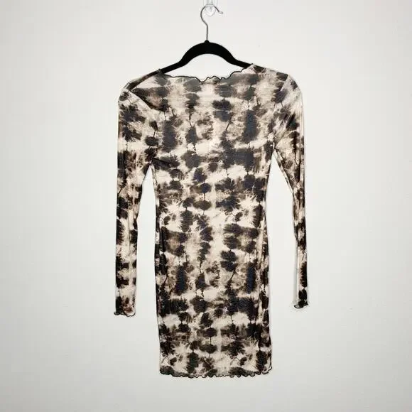 Topshop Womens Multi Tie-dye Cotton-blend Mini Dress In Brown Multi Size 2 - Picture 6 of 6